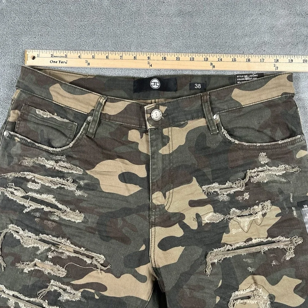 NWT Jordan Craig Tulsa Camo Shorts Men's Distressed Size 38
